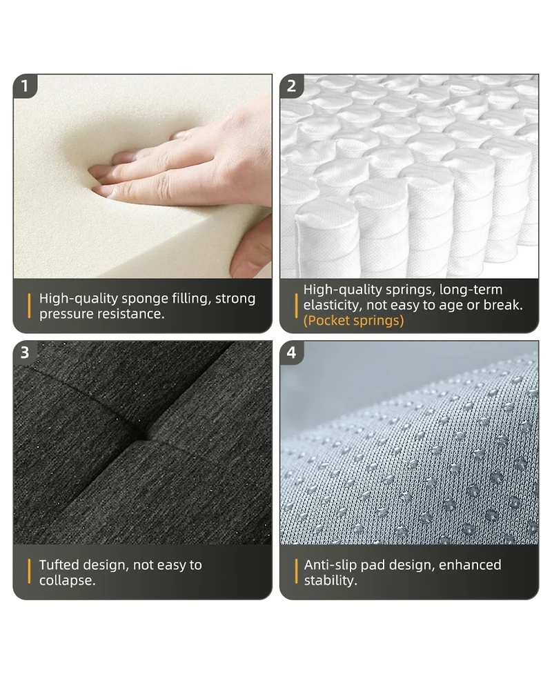 Streamdale Furniture Modern Oversized Modular Sectional Sofa Chenille Fabric Black