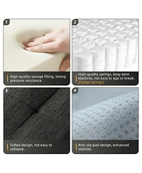 Streamdale Furniture Modern Oversized Modular Sectional Sofa Chenille Fabric Black