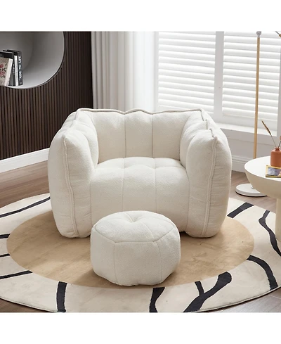 Streamdale Furniture Soft Bean Bag Chair with Footstool