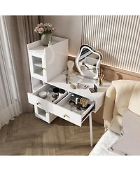 Streamdale Furniture Vanity Dressing Table with Led Mirror & Storage