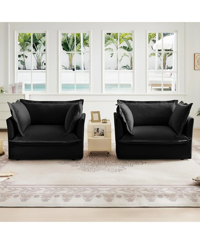 Streamdale Furniture Set of 2 Slipcovered Armchairs