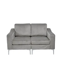 Streamdale Furniture Modular Sectional Two-Seater Sofa Corduroy Sectional Couch Gray