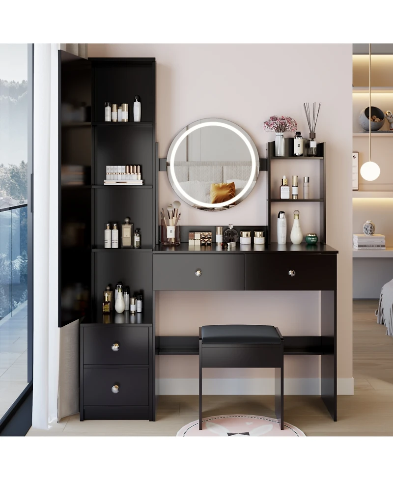 Streamdale Furniture Led Vanity Table Set