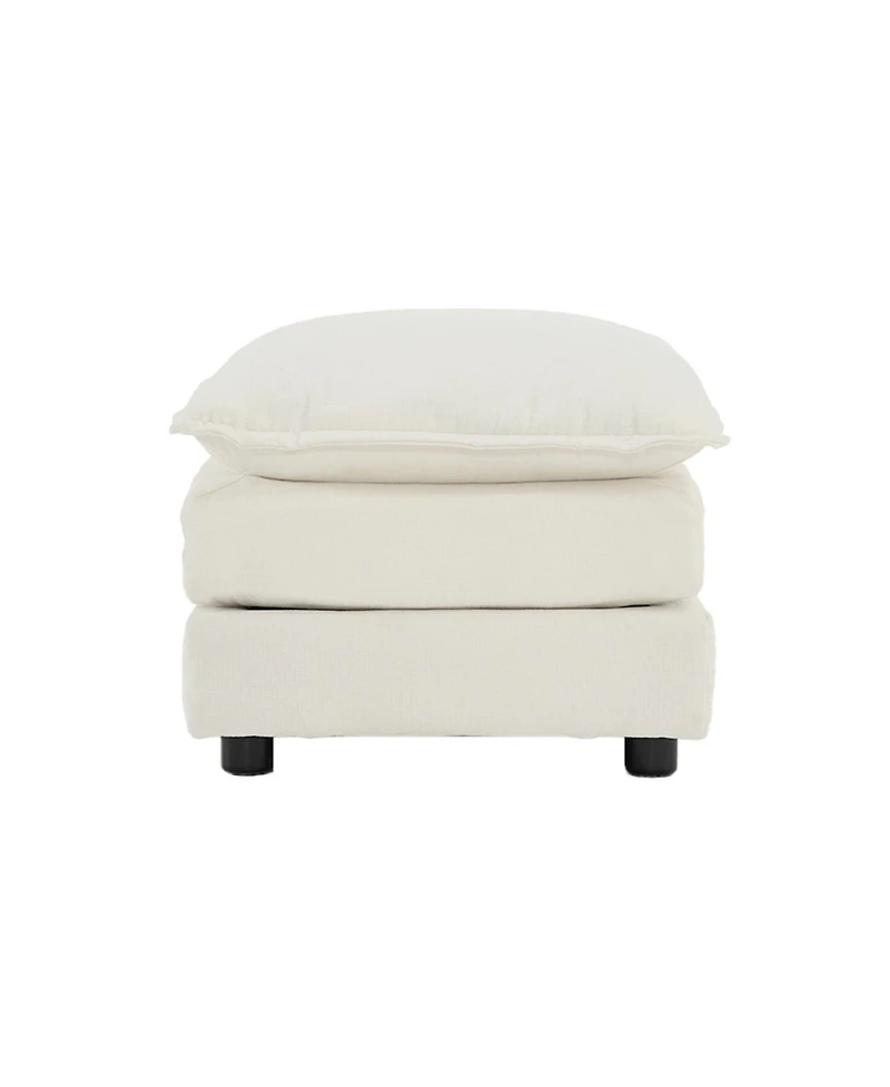 Streamdale Furniture Chenille Ottoman/Footrest - White Chenille