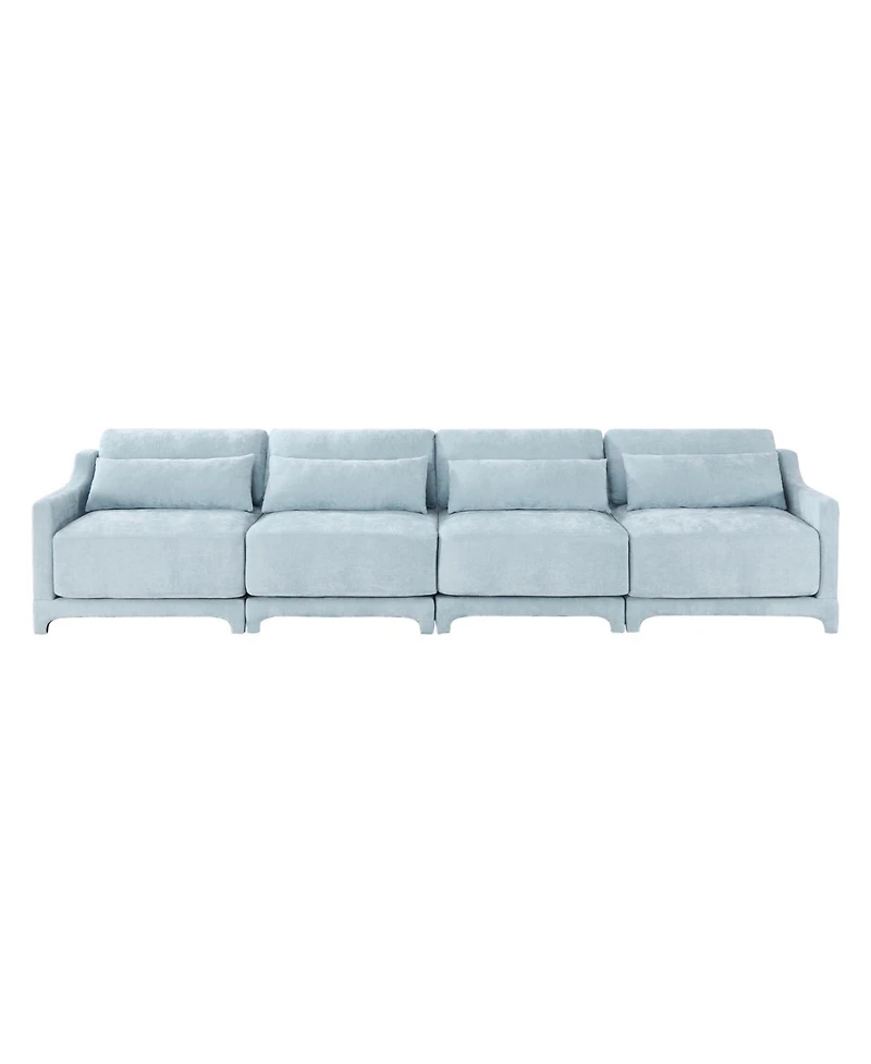 Streamdale Furniture Chenille Sofa Solid Wood Frame Easy Install Sky Blue