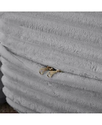 Streamdale Furniture Convertible Corduroy Floor Sofa Bed with Pillows - Light Grey