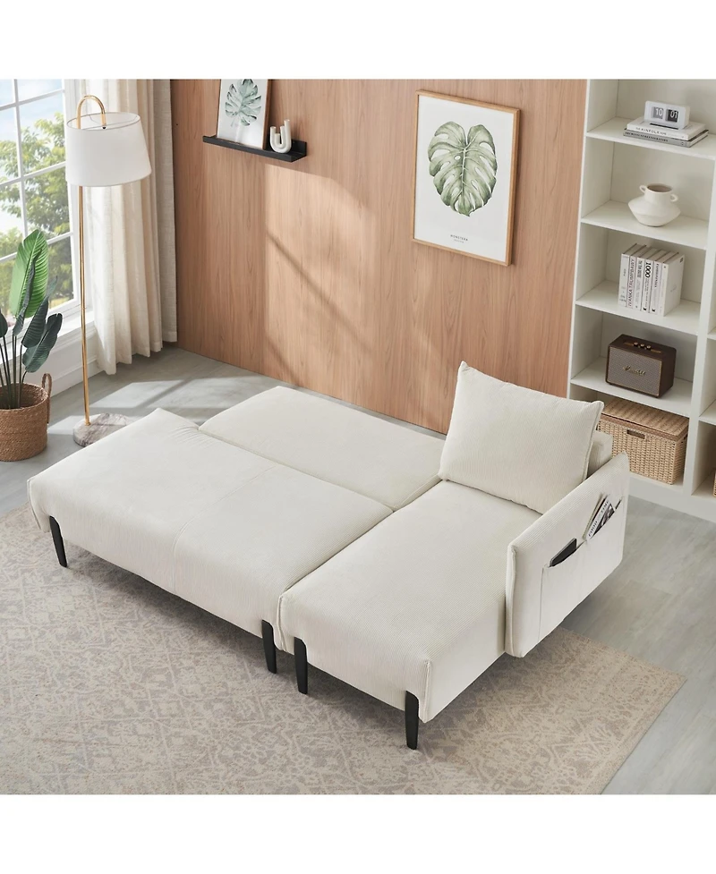 Streamdale Furniture Corduroy Sofa with 3 Pillows