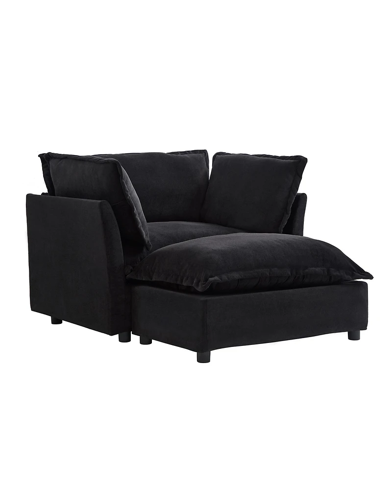 Streamdale Furniture Cozy Armchair Sofa with Ottoman