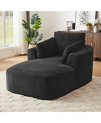 Streamdale Furniture Oversized Corduroy Chaise Lounge Sofa