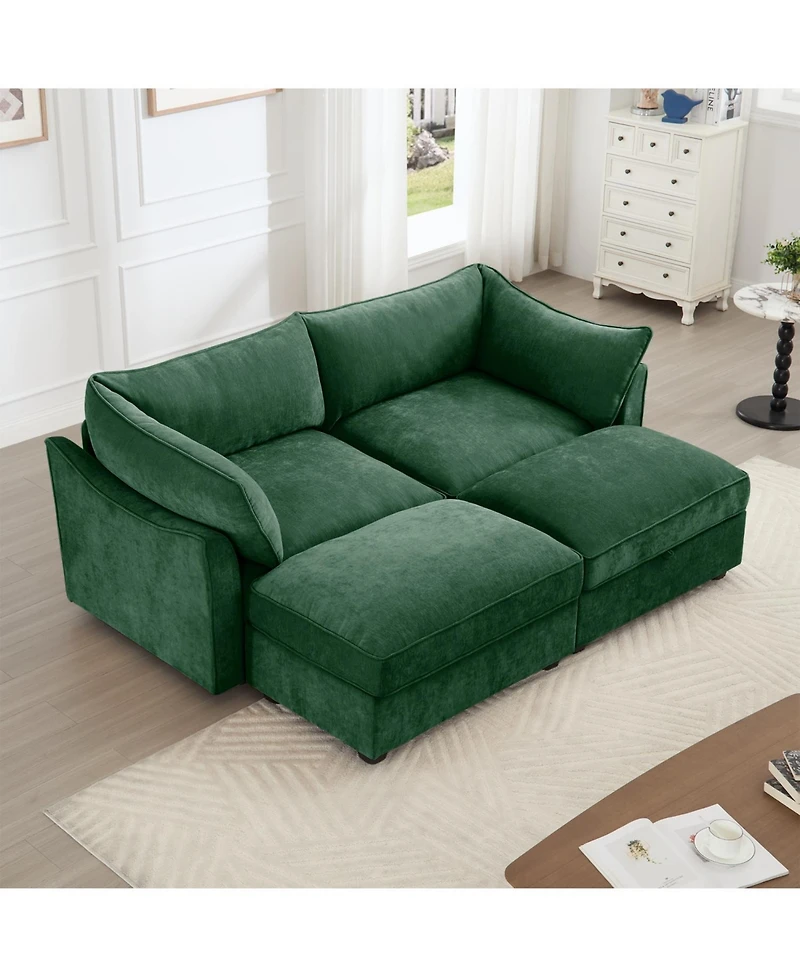 Streamdale Furniture 2-Seat Sofa w/Ottomans & Storage