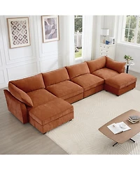 Streamdale Furniture U Shape Sectional Sofa with Ottomans & Storage