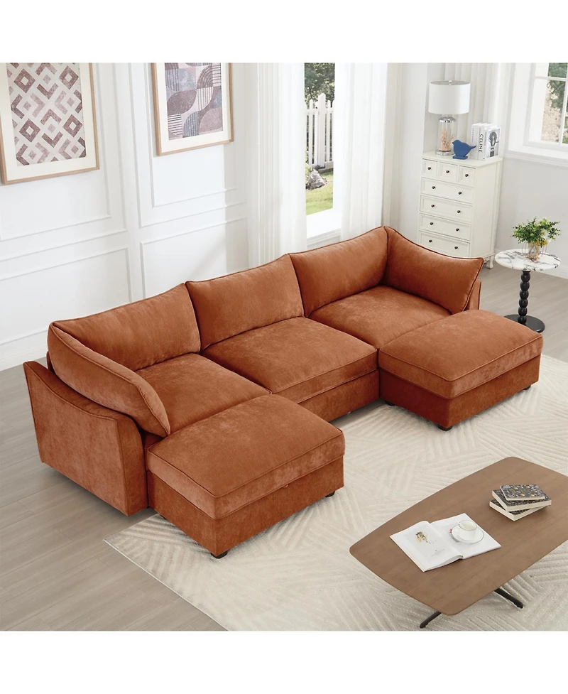 Streamdale Furniture U Shape Sofa w/ Ottomans & Storage