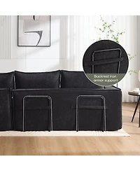 Streamdale Furniture Modern Minimalist Sectional Sofa with Chaise - Black