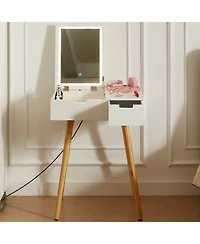 Streamdale Furniture Makeup Vanity Table with Flip Top Mirror & 2 Drawers