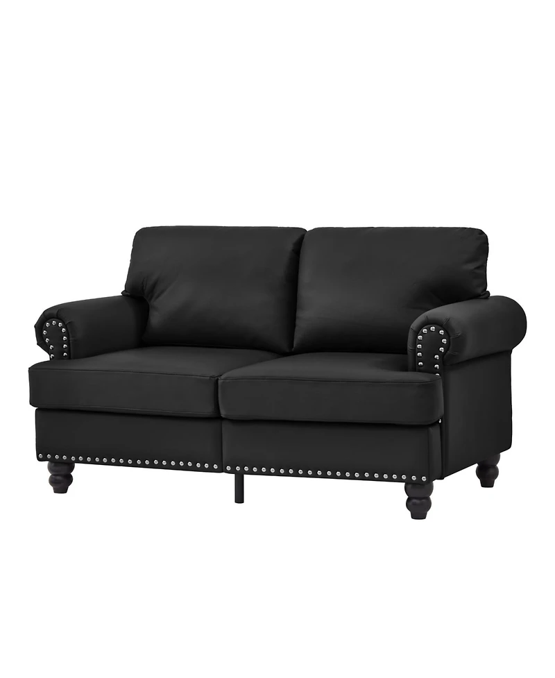 Streamdale Furniture Streamdale Modern Classic Loveseat Faux Leather