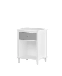 Streamdale Furniture Wooden Nightstand - Gray/Silver Handle