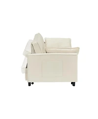 Streamdale Furniture Modern Velvet Sleeper Sofa with Pillows & Pockets