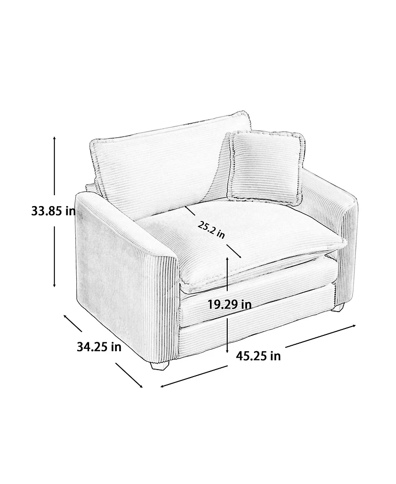 Streamdale Furniture Modern Beige Corduroy Sofa Set (2-Piece)