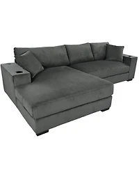 Streamdale Furniture Large Sectional Sofa- Thick Cushions, Cup Holders & Charging