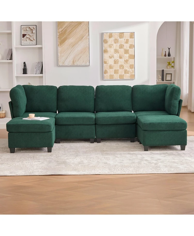 Streamdale Furniture Streamdale Modular Sectional Sofa- Convertible 6-Seat Couch with Chaise & Ottoman