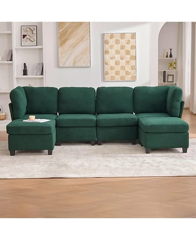 Streamdale Furniture Streamdale Modular Sectional Sofa- Convertible 6-Seat Couch with Chaise & Ottoman