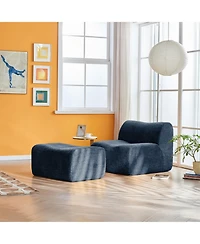 Streamdale Furniture Single Foam Sofa Chair with Footrest & Pillow