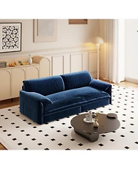 Streamdale Furniture 66" Queen Pull Out Sleeper Sofa Bed - Velvet Loveseat with Storage