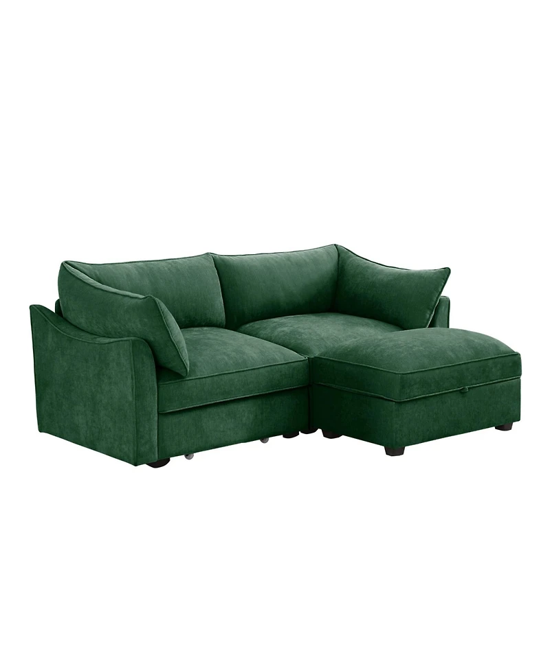 Streamdale Furniture 2-Seat Sofa with Ottoman & Storage