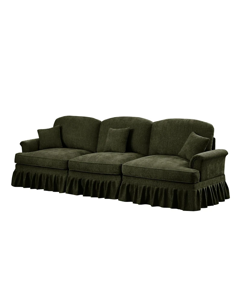 Streamdale Furniture Mid Century Green Chenille -Seater Sofa