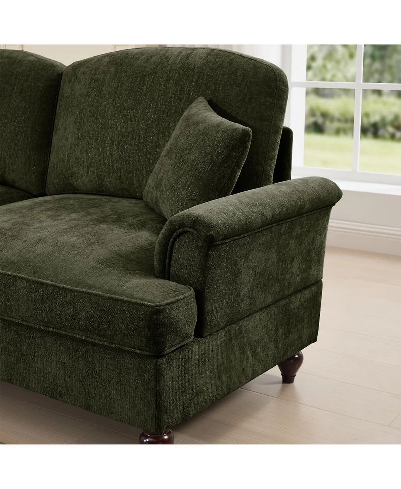 Streamdale Furniture Streamdale Green Modular Sofa Set with Flared Arms & Removable Skirts