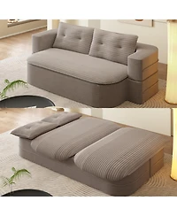 Streamdale Furniture 78.7" Modern Foldable Sofa Bed with Blanket & Pillows