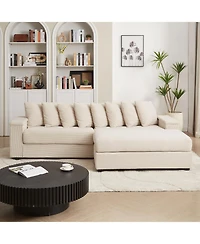 Streamdale Furniture Streamdale Corduroy L-Shaped Sectional Sofa with Chaise & Storage