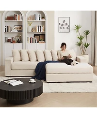 Streamdale Furniture Streamdale Corduroy L-Shaped Sectional Sofa with Chaise & Storage