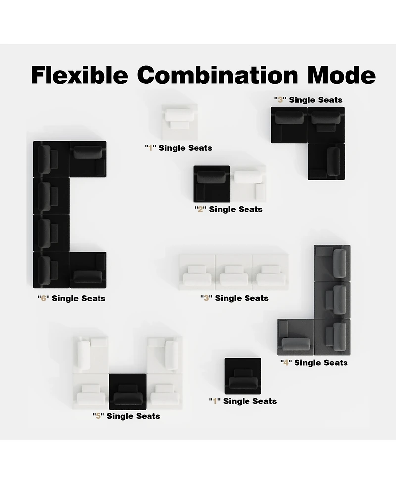 Streamdale Furniture Oversized Modular Boucle Sectional Sofa - Convertible Spacious Foam-Filled