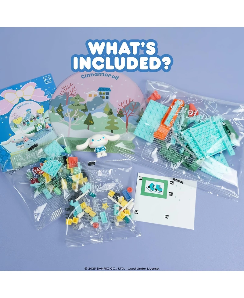 Hamee Sanrio Hello Kitty and Friends Holiday Collection Cute Building Block Set Fan Gift, Birthday, Stress Relief, Party Favor, Collectible Toy