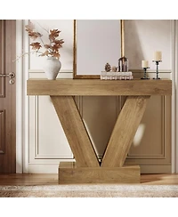 Tribesigns 41.3" Console Table, Behind Couch Sofa Entryway Table with V-Shaped Legs, Natural