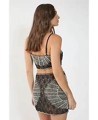 Nasty Gal Women's Embellished Sequin Mini Skirt