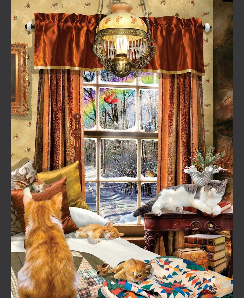 SunsOut Winter Cats 1000 piece Jigsaw Puzzle for Adults