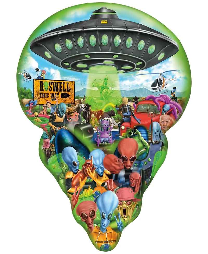SunsOut Roswell This Way 750 piece Jigsaw Puzzle for Adults Special Shape