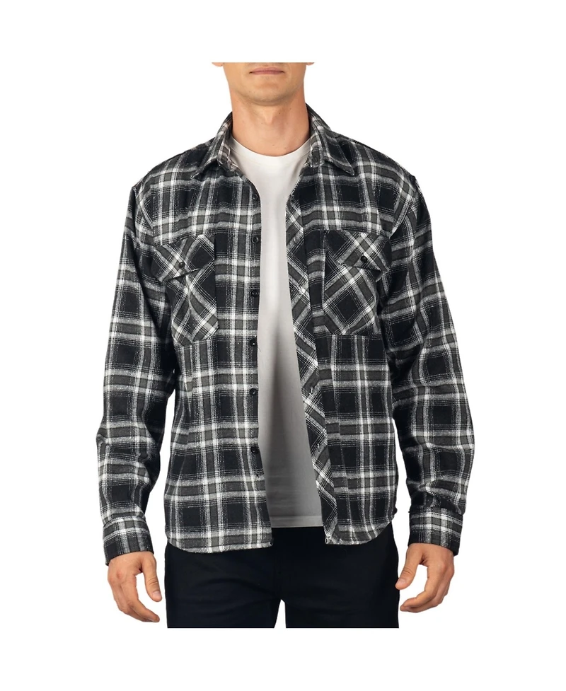 Alpine Swiss Men Plaid Flannel Shirt Jacket Button Down Long Sleeve Cotton Blend Shirts