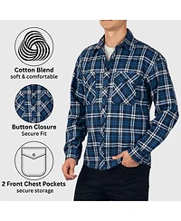 Alpine Swiss Men Plaid Flannel Shirt Jacket Button Down Long Sleeve Cotton Blend Shirts