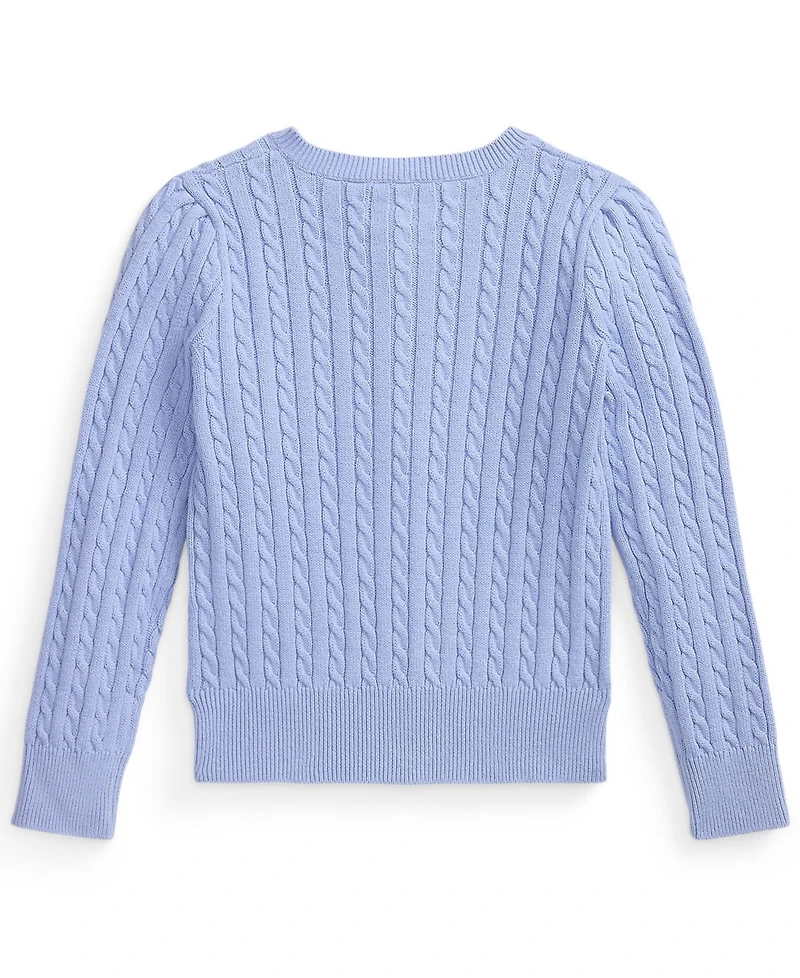 Polo Ralph Lauren Girls' 2T-6X Mini-Cable Front-Button Cardigan