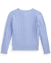 Polo Ralph Lauren Girls' 2T-6X Mini-Cable Front-Button Cardigan