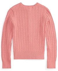 Polo Ralph Lauren Girls' 7-16 Mini-Cable Button Front Cardigan