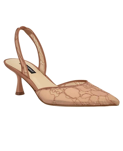 Nine West Women's Rizze Kitten Heel Slingback Pumps