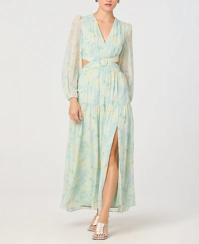 Astr the Label Women's Floral V-Neck Maxi Dress