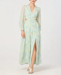 Astr the Label Women's Floral V-Neck Maxi Dress