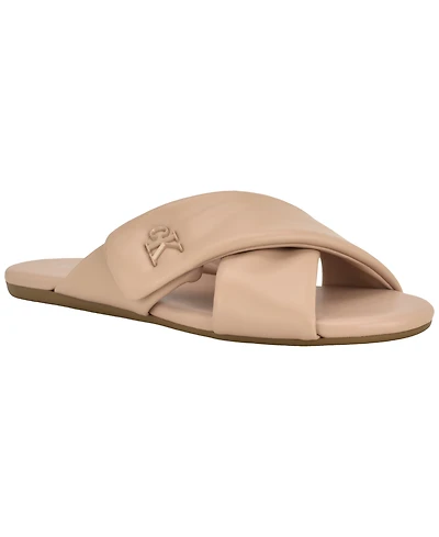 Calvin Klein Women's Renley Criss-Cross Slip-On Flat Sandals