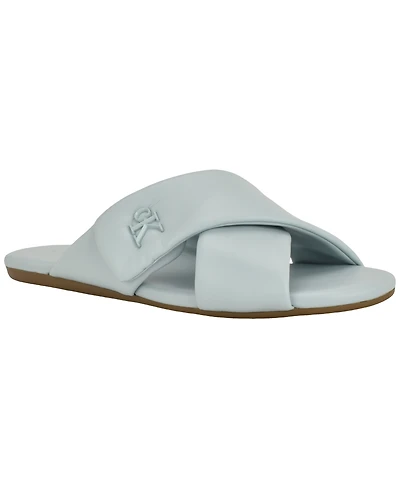 Calvin Klein Women's Renley Criss-Cross Slip-On Flat Sandals