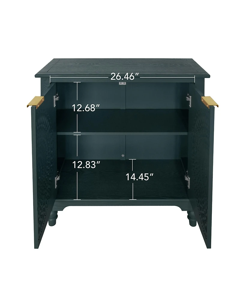 Casainc Hollow-Carved 2 Door Accent Cabinet Sideboard Buffet Storage Cabinet with Adjustable Shelf